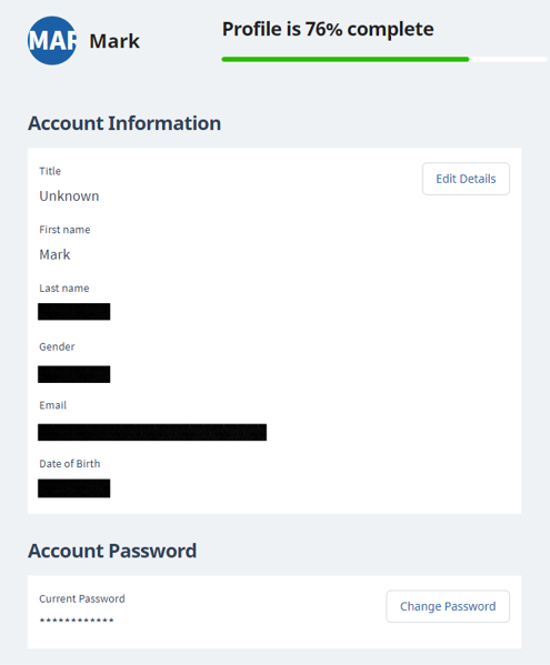Go My Account details