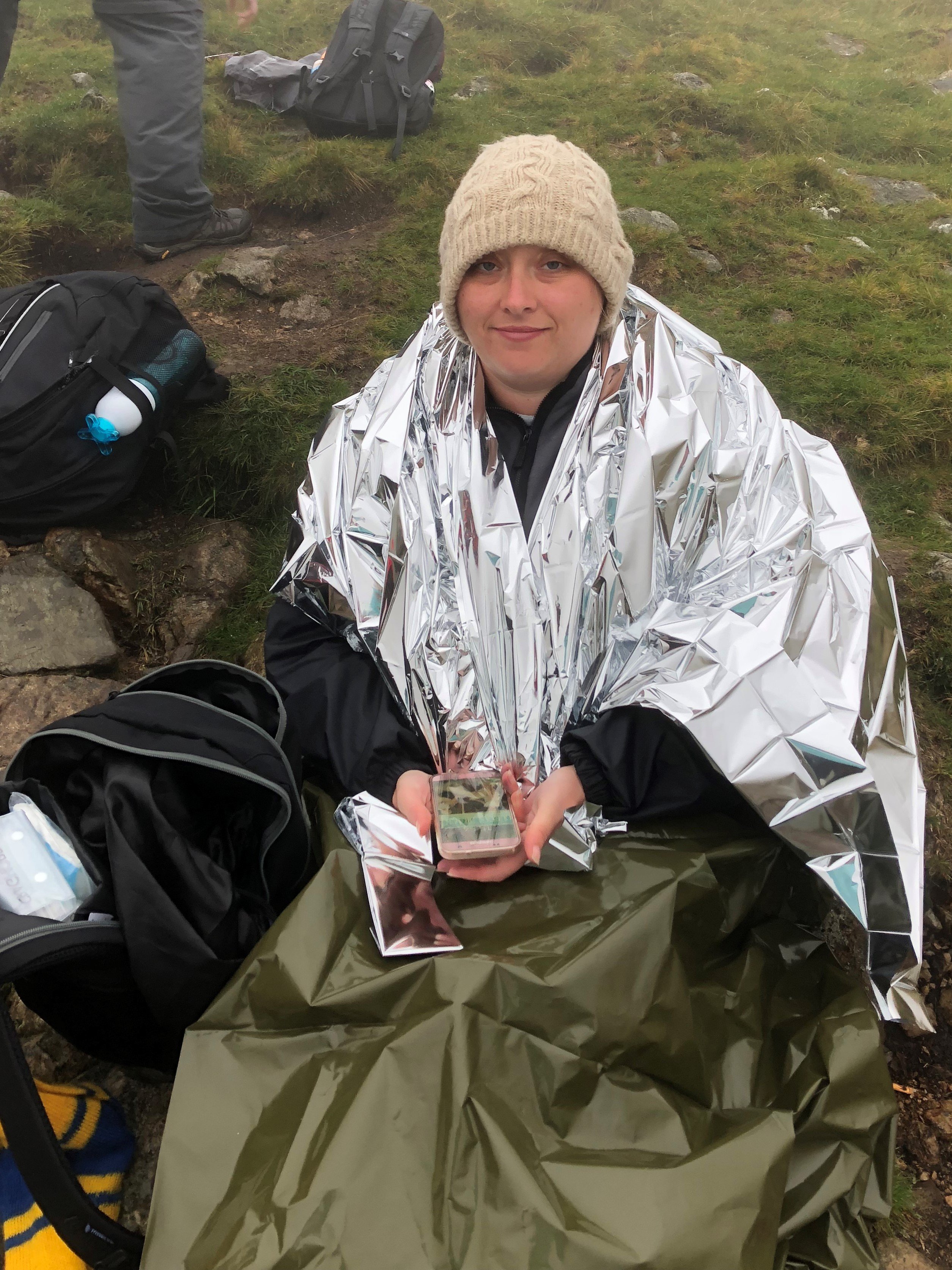 Sarah on the Mountain awaiting mountain rescue.jpg