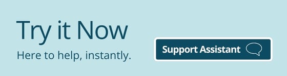 Support Assistant banner - try it now